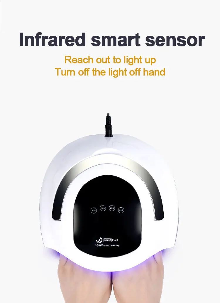 Sun 168w Led UV Nail Lamp Dryer Custom Logo Wholesale  Manicure Nail Art Polish Gel Dryer Uv Lamp for Nails