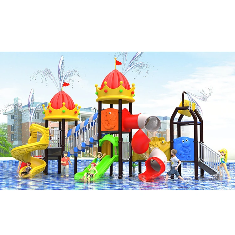 High quality kindergarten kids outdoor playground equipment water park slides
