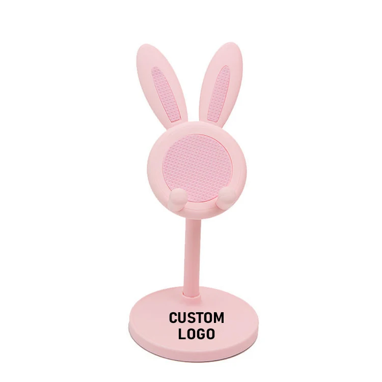 High quality cute cartoon bunny mobile phone tablet adjustable telescopic lifting lazy person stand mobile phone desktop stand