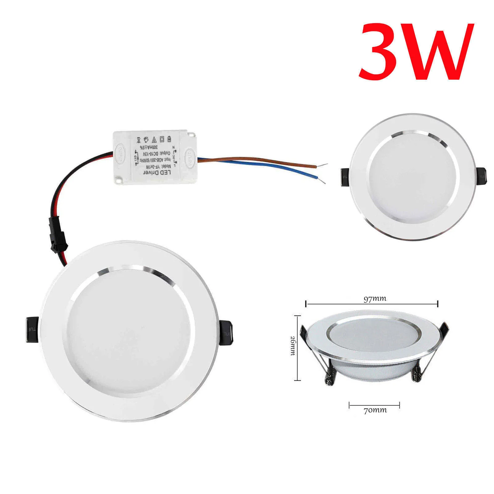  3W UVC 254nm УФ СИД потолочные встраиваемые светодиодные светильники лампы для больницы отеле Homeuse 110V