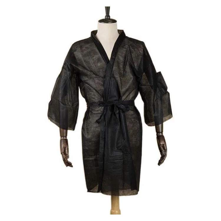 Beauty Salon Gown Non Woven Sauna Bathrobe Disposable Spa Bath Wrap robe Fashion Kimono Robes