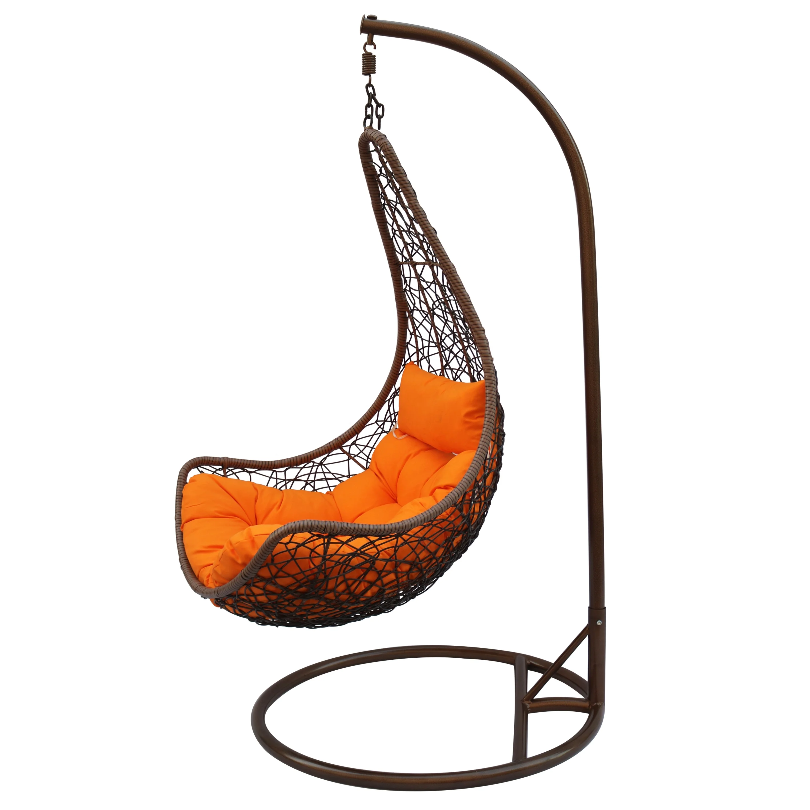 
High Quality Outdoor Moon Shape Balcony Wicker Rattan Hanging Swing 