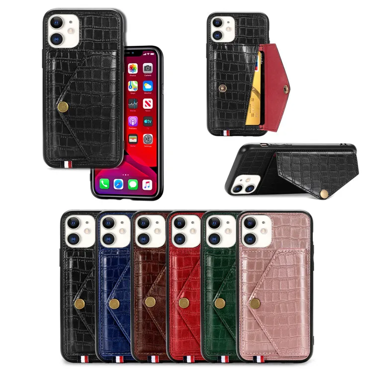 wallet mobile phone case crocodile skin leather phone case with multi-function holder for iphone11 Pro Max