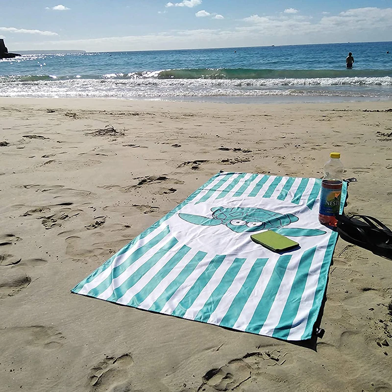 Recycled microfiber beach towel printed suede yoga towel with custom logo