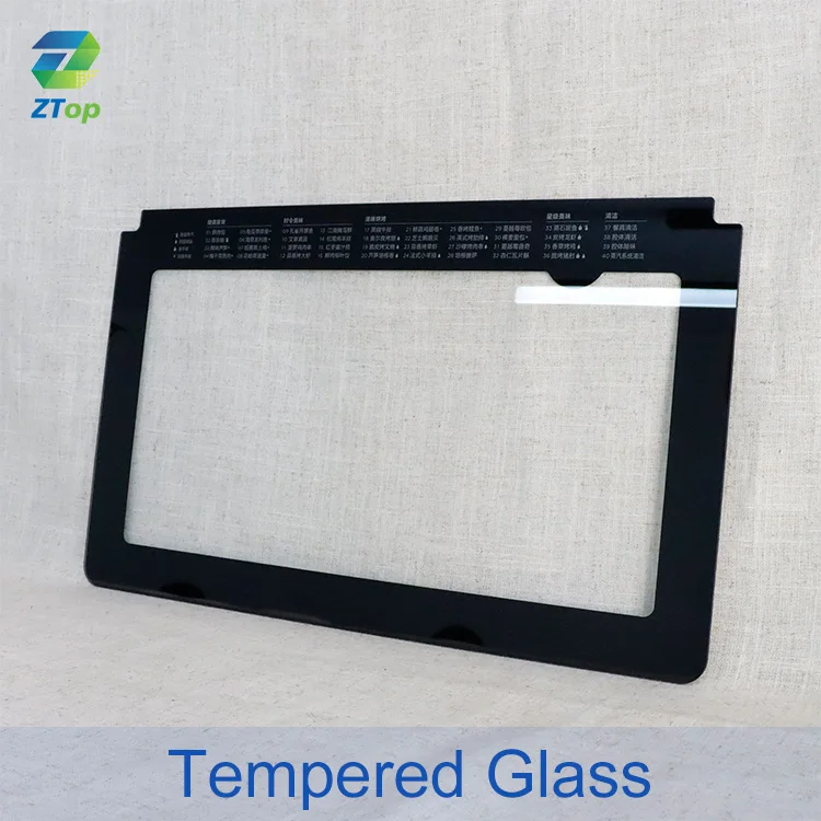 Custom Tempered Black Silk Screen Printing Display Control Electronic Front Panel Toughened Cover Glass