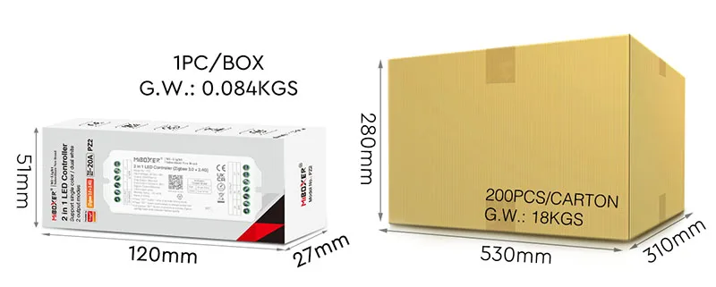 PZ2 2 в 1 светодиодный контроллер Zigbee 3 0 4 г выход Макс 20 А яркость и цветовая температура регулируемый режима выхода
