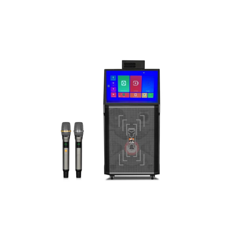 Shanling 15 inch portable YouTube android system karaoke machine with screen Bluetooth portable projection video speaker