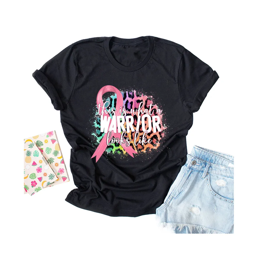 Оптовая продажа женская футболка на заказ это выглядит как воин забавная рубашка для информирования о раке яичников рака