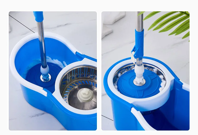 Double round floor clean water easy life magic spinning mops and bucket set 360 degree rotating spin magic mop with bucket