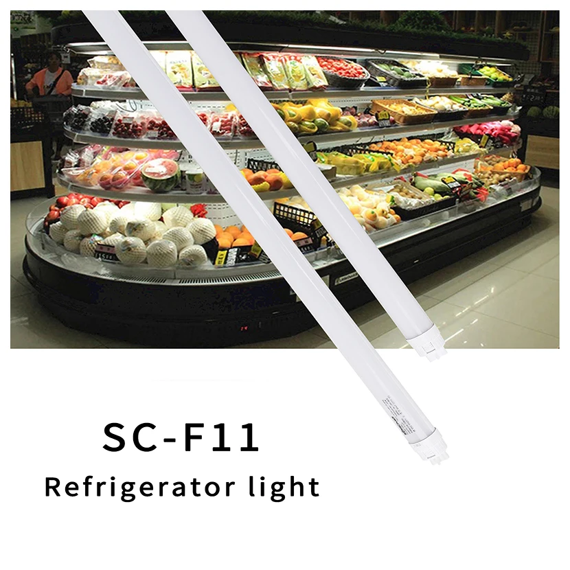 Double colors PC shell Customized Vertical Freezer LED Light IP65 Waterproof  T8 LED Tube Refrigerator Lighting
