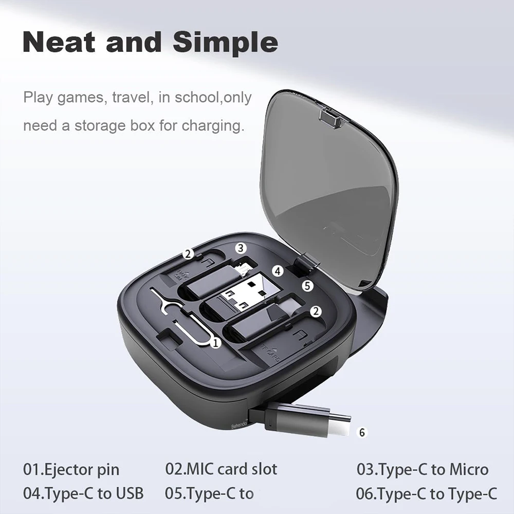 Wholesale Customized Design Retractable Charging Cable USB C Adapter OTG Kit Data Transfer Card Slot Phone Holder Gift Purpose