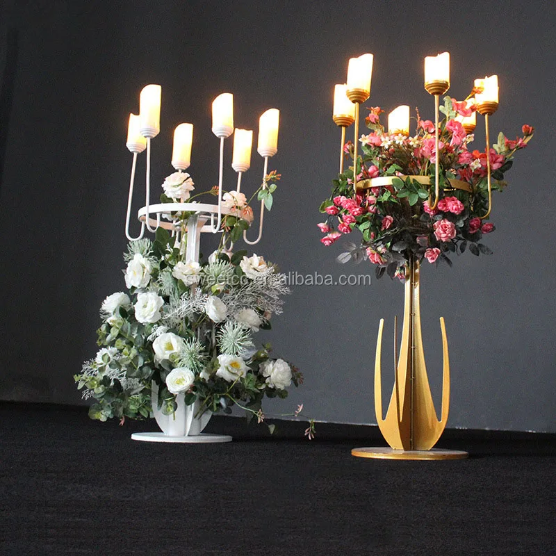 Свадебная Центральная Золотая настольная подставка для цветов металлическая ваза украшения