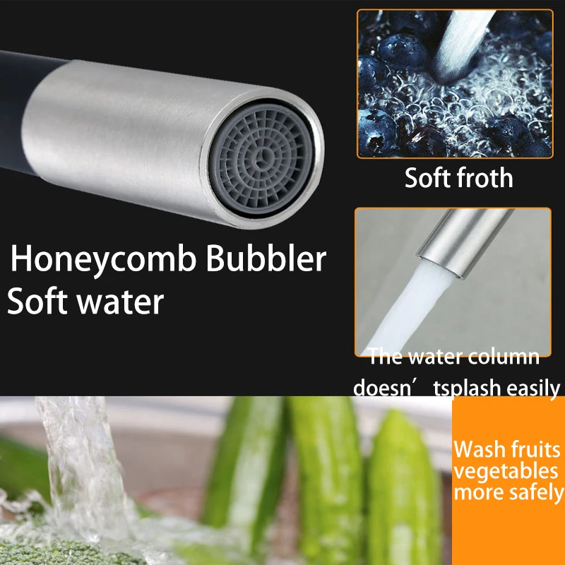 Kitchen Silicone Tube 304 Stainless Steel Faucet Lead-Free Spring Kitchen Faucet