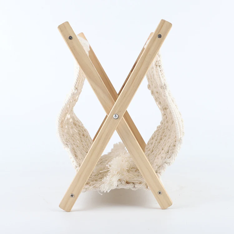 Macrame Storage Holder Woven Magazine Rack Stainless Steel Towel Display Stand Home Office Organizer Rack