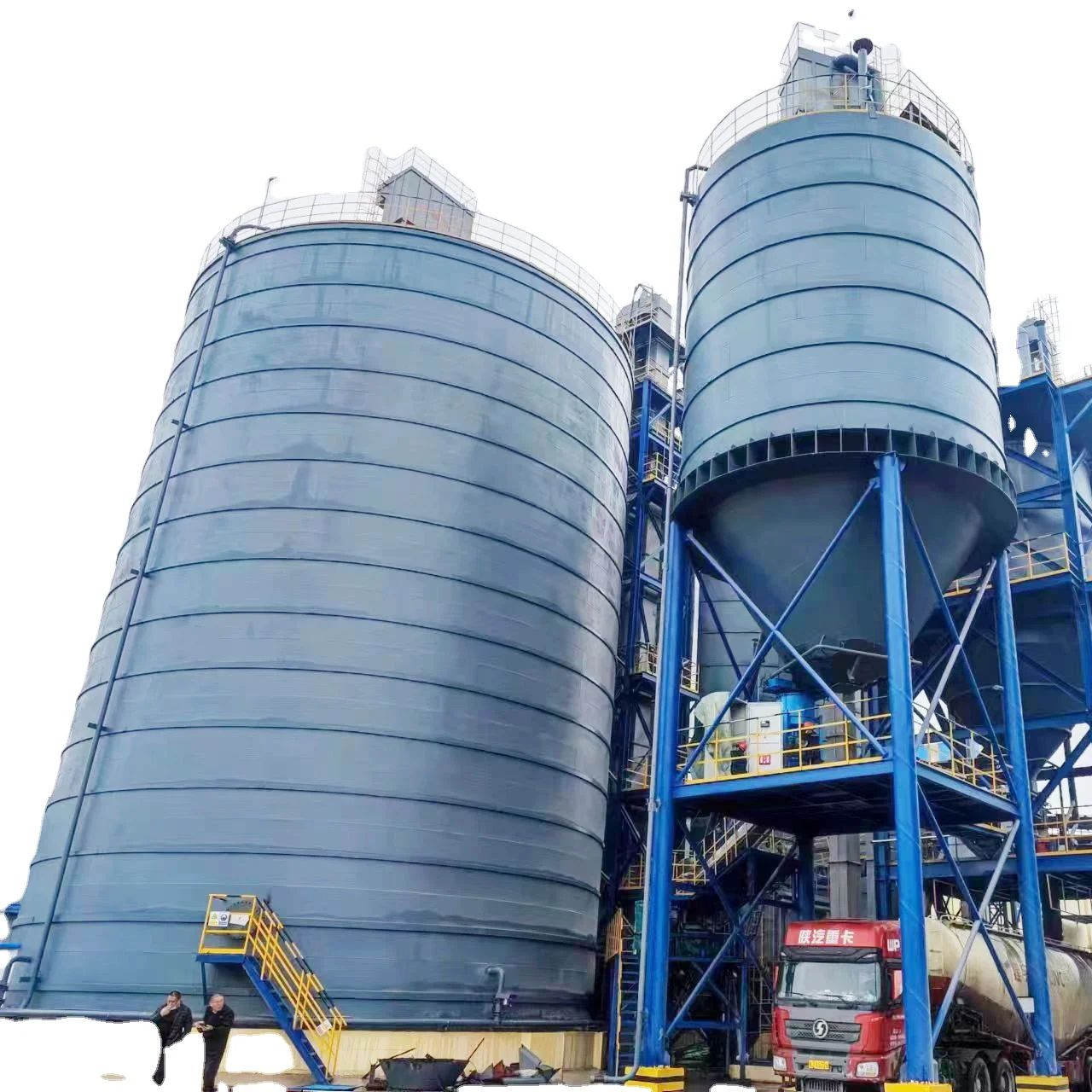 Large cement steel silo material storage tank spiral silo gravel fly ash welded silo