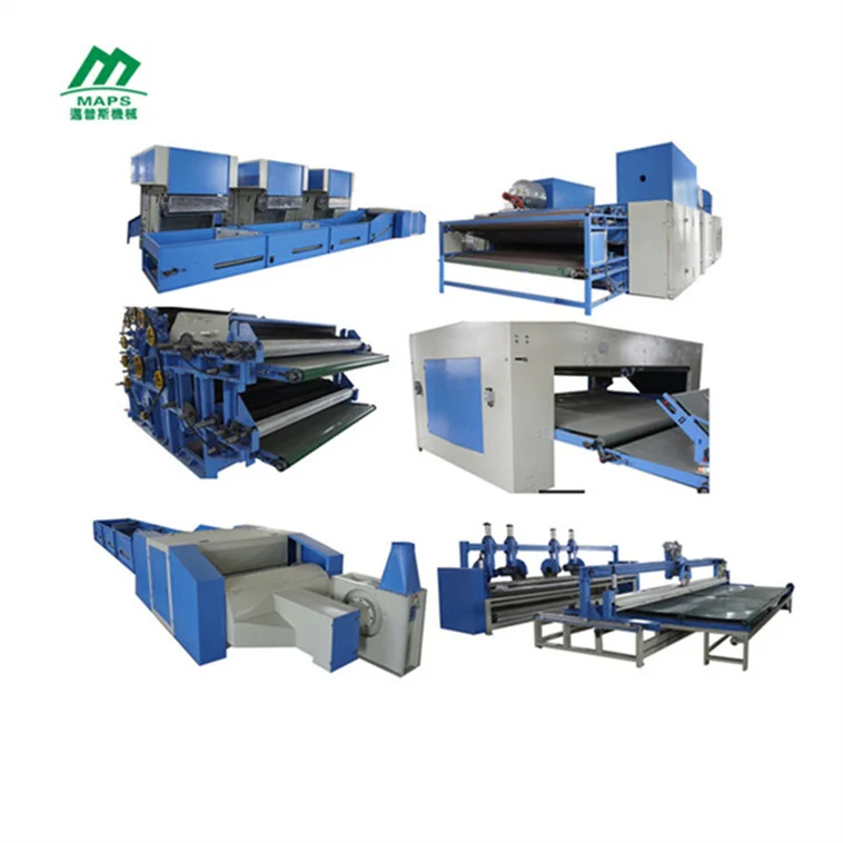 Non-woven multi-storage cotton blending machine Quilt pillow Mattress  wadding thermal bond Production Line