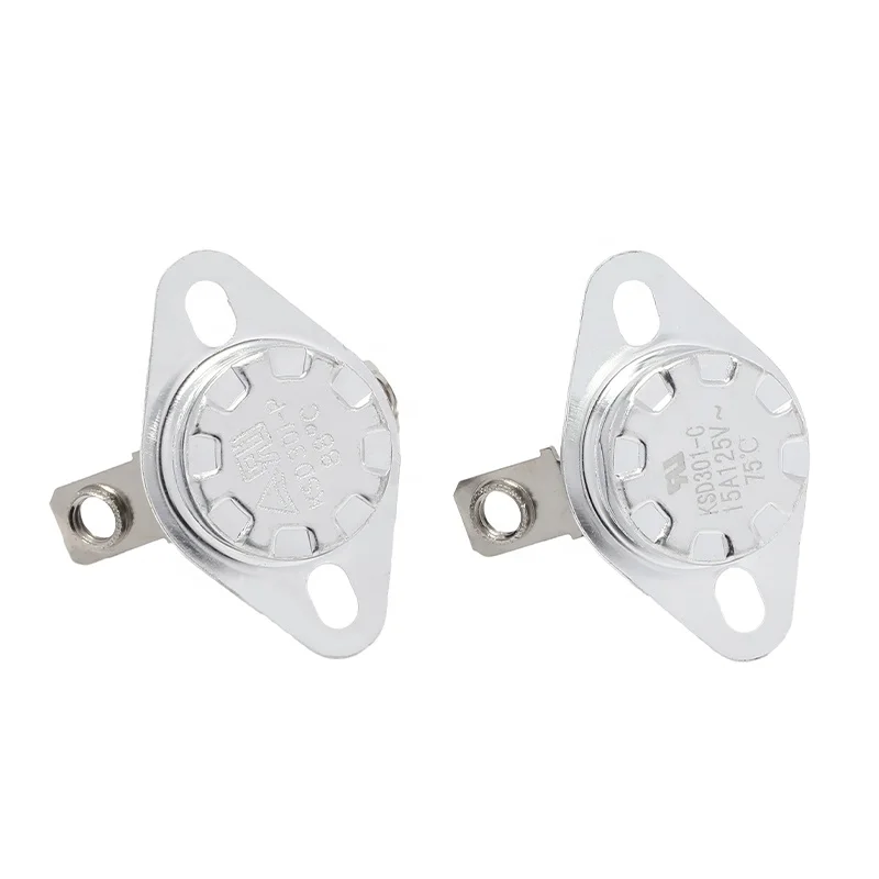 High Quality KSD301 Bimetal Auto Reset Thermostat 16A 250V for Electric Kettle Ceramic Protector with CQC TUV UL Certification