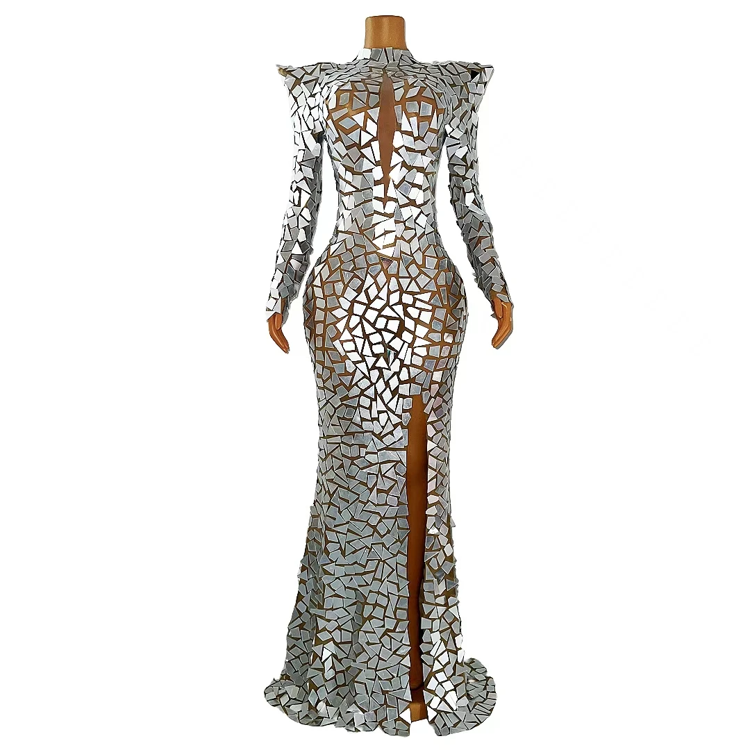 Vestido Elegant Sequin Birthday Wedding Dinner Party Dress Lady Sexy High Slit Prom Mermaid Dress Women Formal Evening Dresses
