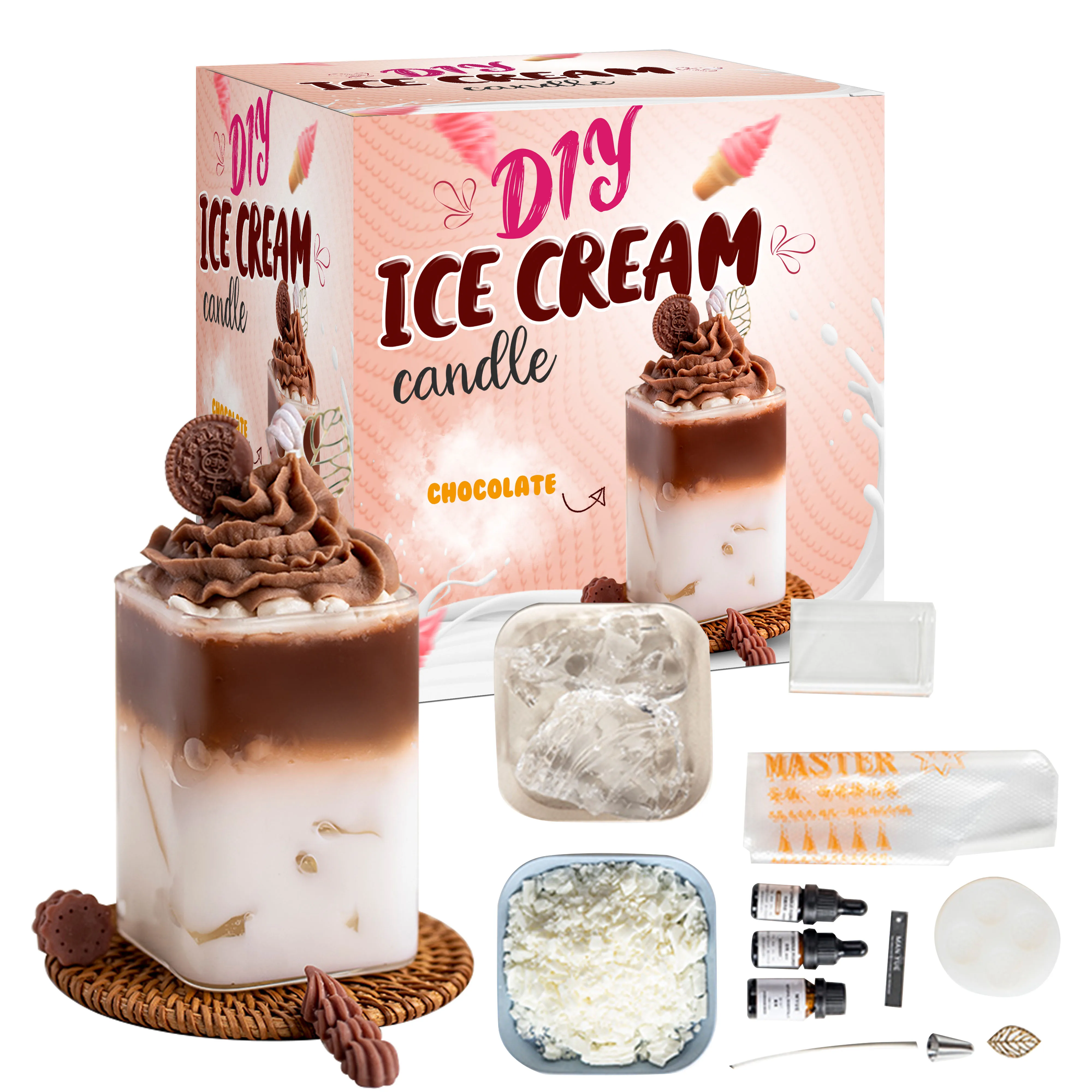 diy ice cream cute soy Wax  Candle Making Kit diy candle