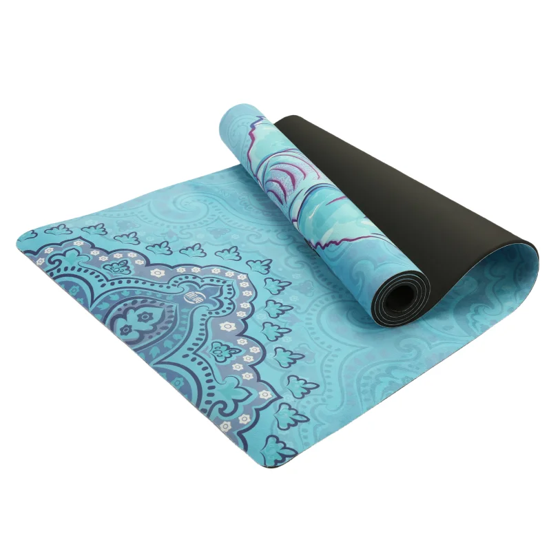 Eco Friendly OEM Brand TPE Rubber Suede Microfiber Material for Yoga Mats Printed Yoga Mat