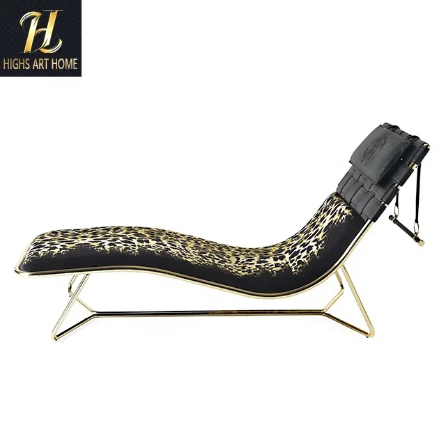 Simple Fashion New Design Leopard Print Leisure Chair Luxury Villa Hotel Leather Upholstered Bed Chair
