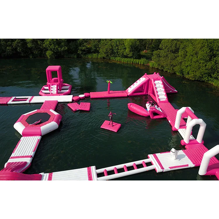 Inflatable Water Toys Water Theme Park Customized 0.9mm PVC Tarpaulin Floating Inflatable Water Park