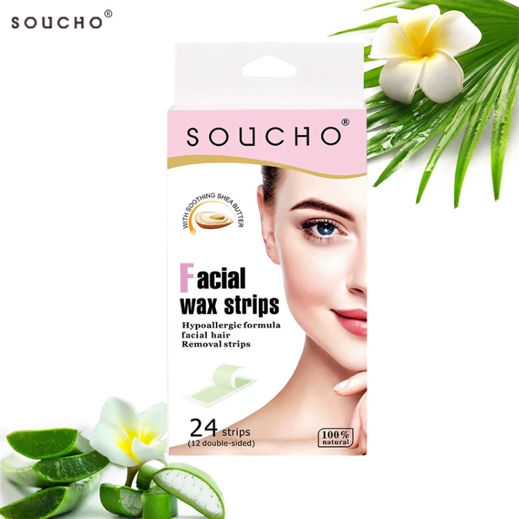 Wholesale Disposable Eyebrow Facial Lips Hair Waxing Strips Lips Hair Removal Facial Wax Strips For Women
