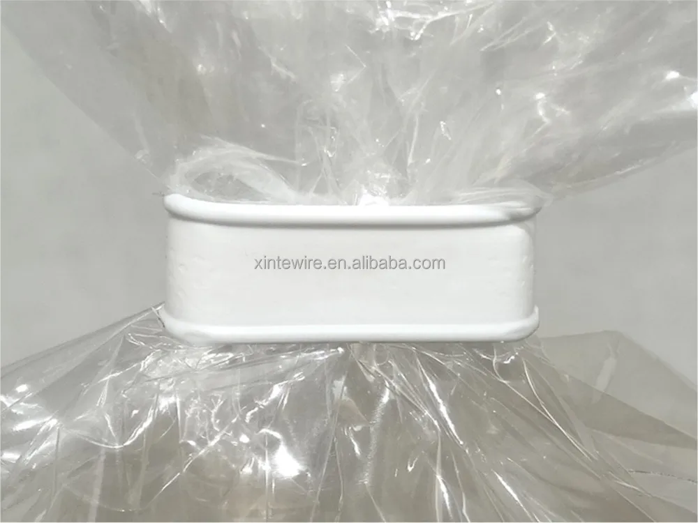 White clipband 8mmx600m, 0,6mm PP/steelwire bag closures Roll -Double Wire twist ties/clipband
