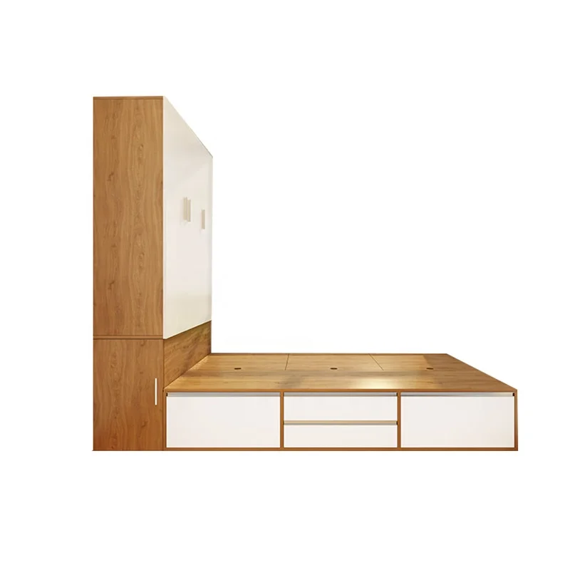 
Factory Direct Sale Cheap Price Panel Furniture MDF Wooden Wardrobe Bed Designs for Home 