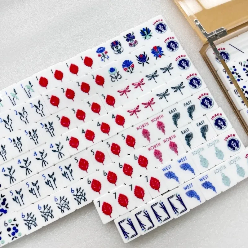 Custom Acrylic Blank Mahjong Tiles With Storage Boxes Deluxe American Mahjong Crystal Luxury Mini Mahjong Set For Travel Game