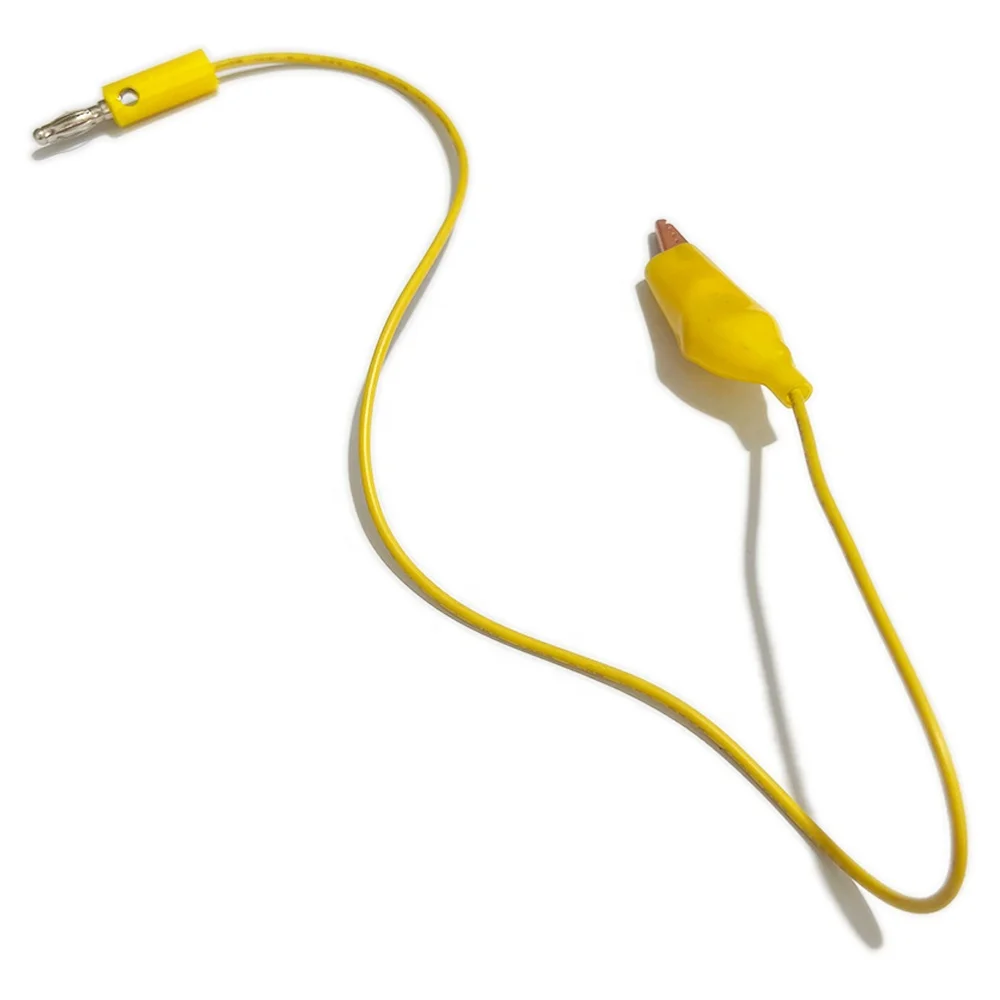 NERS Banana Plug Alligator Clip 350 Long Yellow AWG Stranded #18 Copper Connector