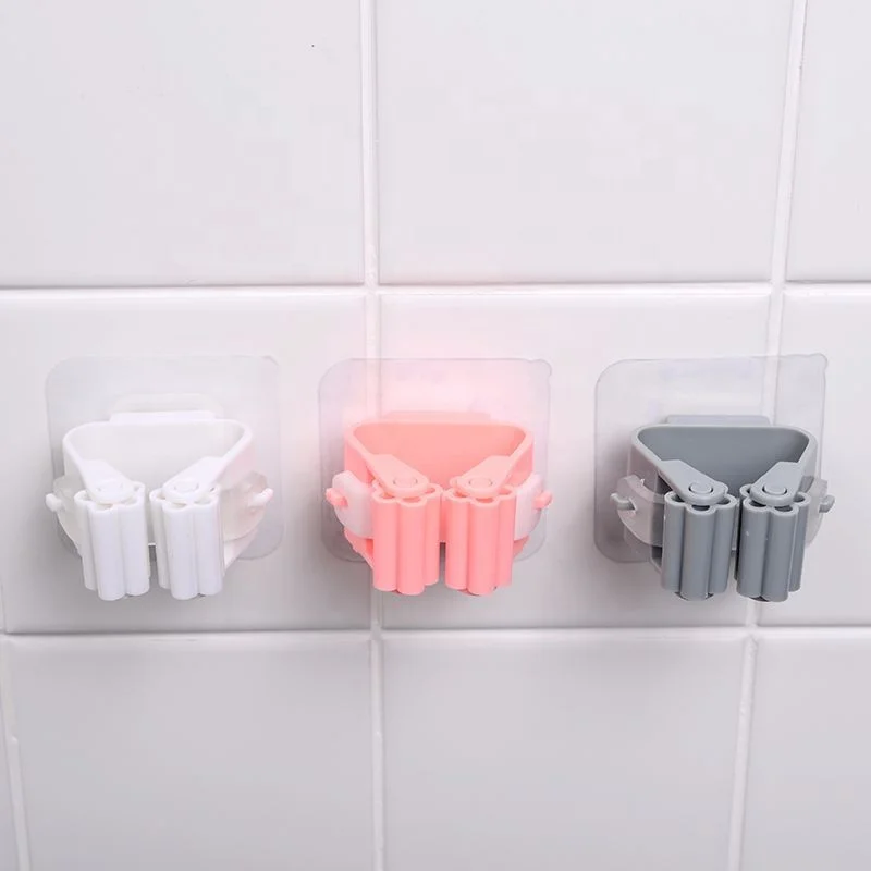 2024 Promotional cheap bathroom kitchen tool wall mounted strong absorption mop rack hanger