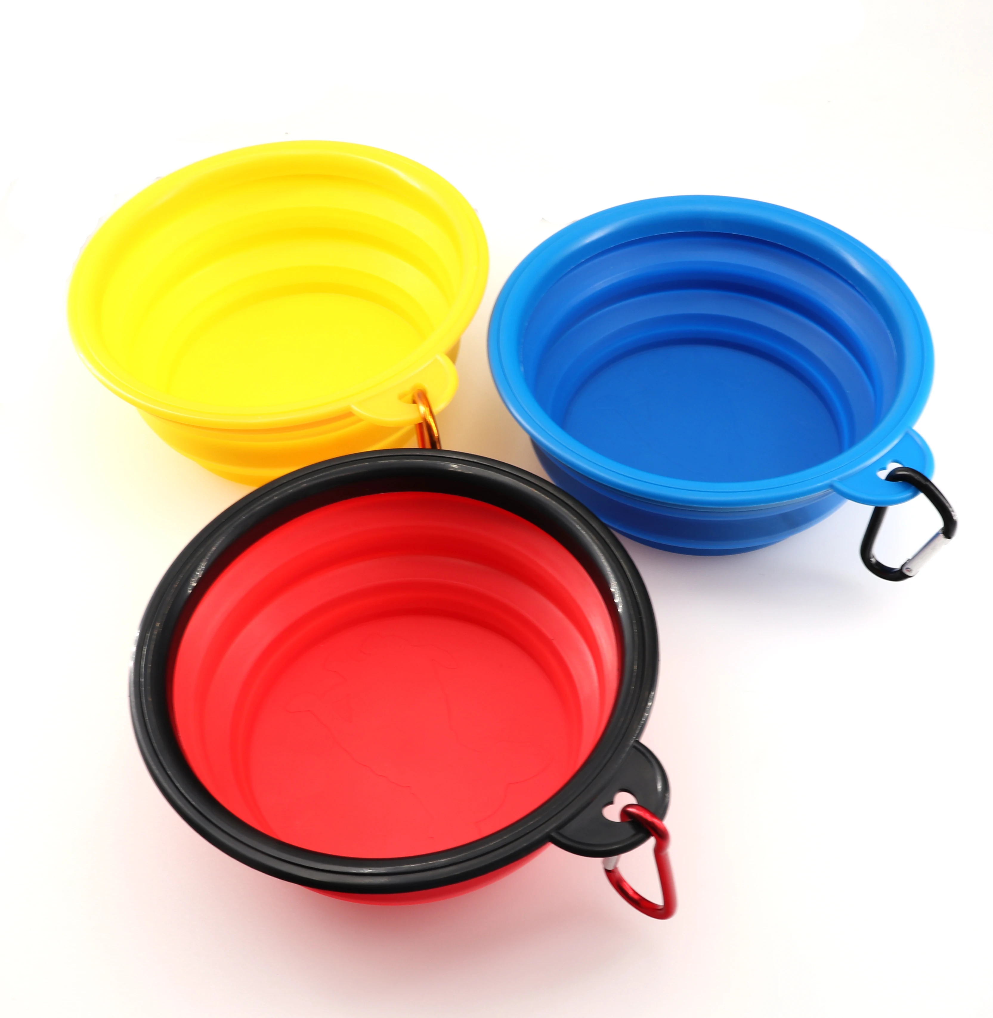 Solid Color Pet Cat Gog Bowl Folding Collapsible Puppy Dog Cat Feeder Water Food Container Folding Style on Sale