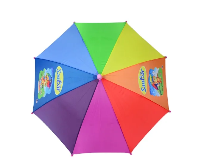 Customized cute coloful rainbow quality rain umbrella
