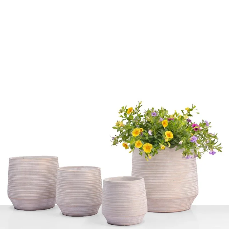 Fiber clay pots for plants 9/7/6/5 Inch Succulent Bonsai Planting Pots Planter Small Cement Flower Pot for Indoor Outdoor