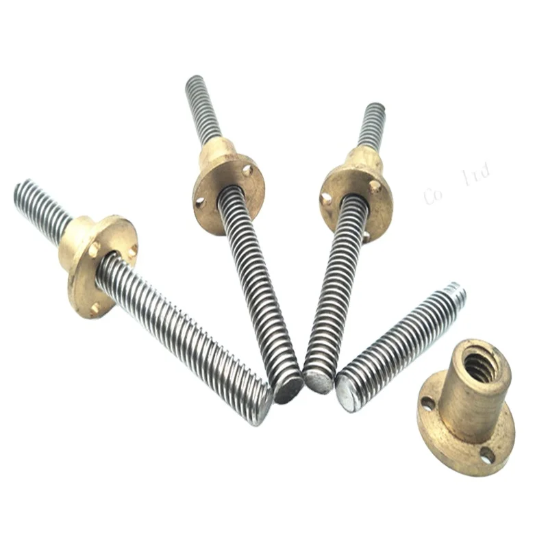 Производство трапециевидного винта с диаметром T10 * 2*1 20*6 многоголовый ходовой винт и медные