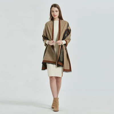 
SC-040 New Style Colorful Fashion Oversized Winter Shawl Luxury Women Multi Designer Cashmer Scarf 