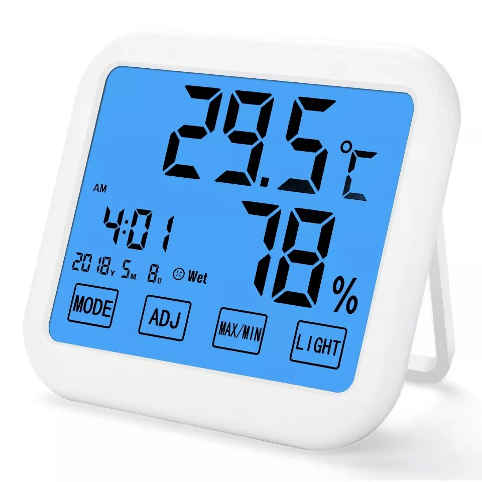 Digital hot selling newest  thermo hygrometer function barometer thermometer hygrometer touch screen