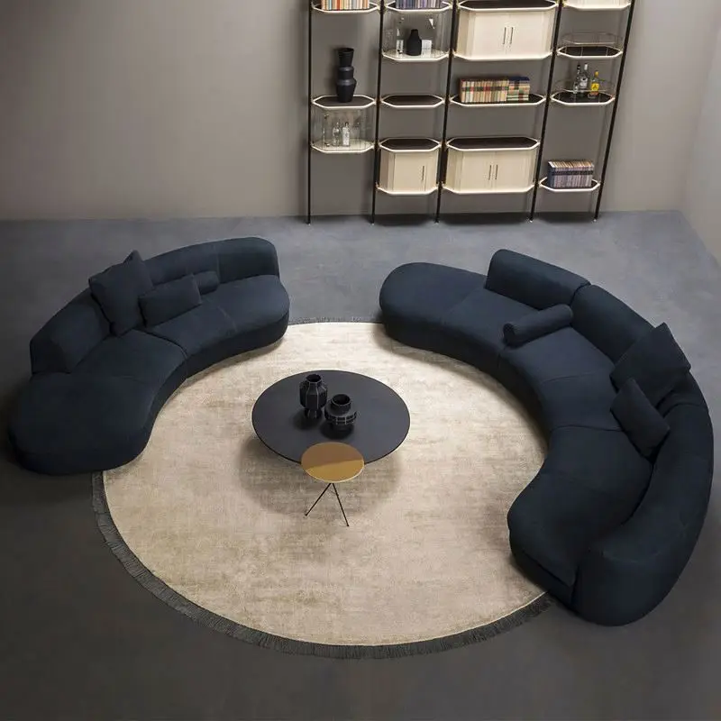 Italian Minimalist Curved Corner Custom Light Luxury Super Deep Seat Wide Combination Sofa