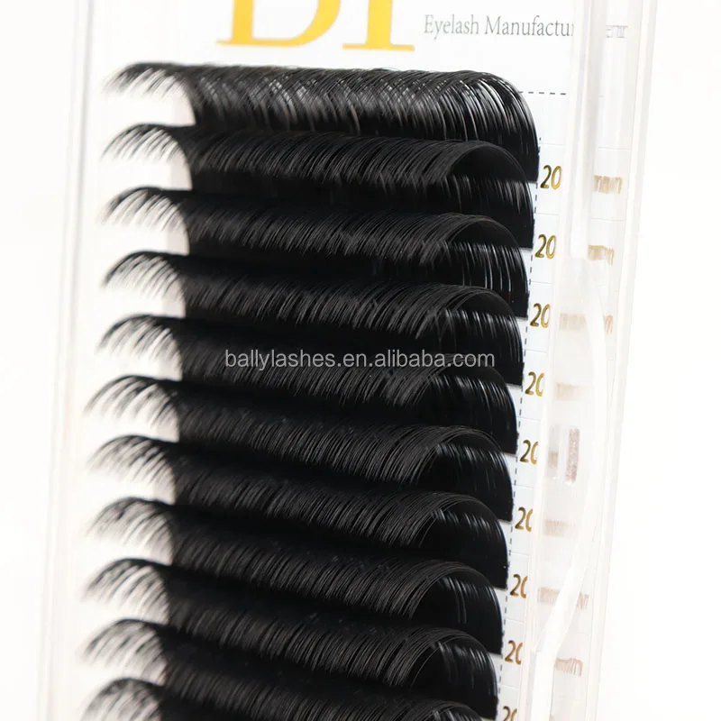 Wholesale Fluffy J B C CC D DD L M U Dark Cashmere Mega Volume Lash Trays Matte Black Faux Mink Velvet Individual Lash Extension