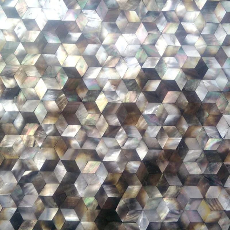 Роскошный фон для отеля натуральная раковина ромб черная губа перламутровая мозаика KTV материалы украшения плитки