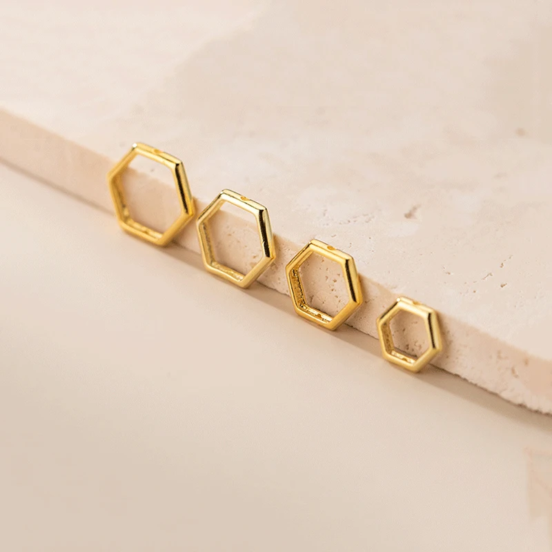  925 sterling silver hexagon bead frame diy bracelet material jewelry accessories