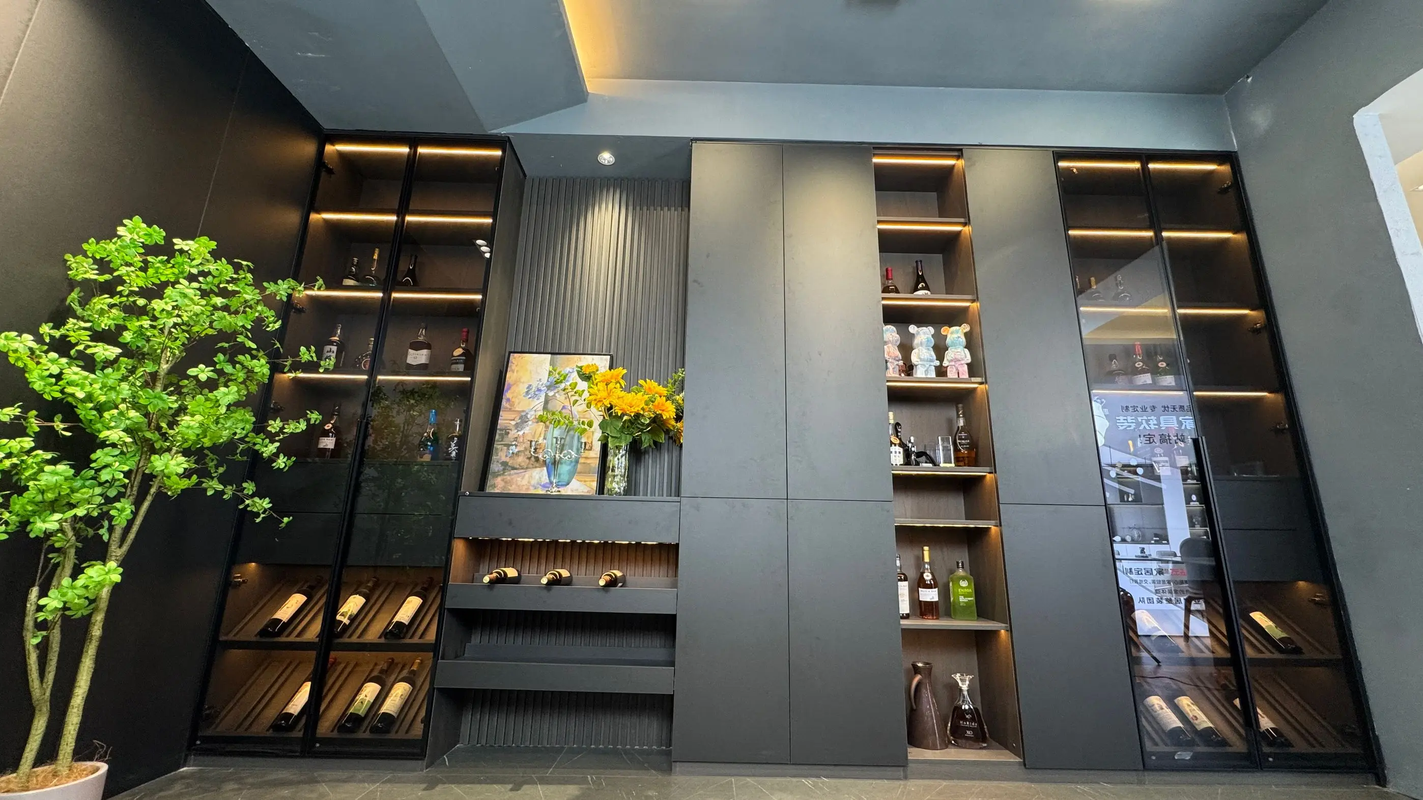 Modern living room wine cabinet display luxury wine storage cabinet home wine bar cabinet