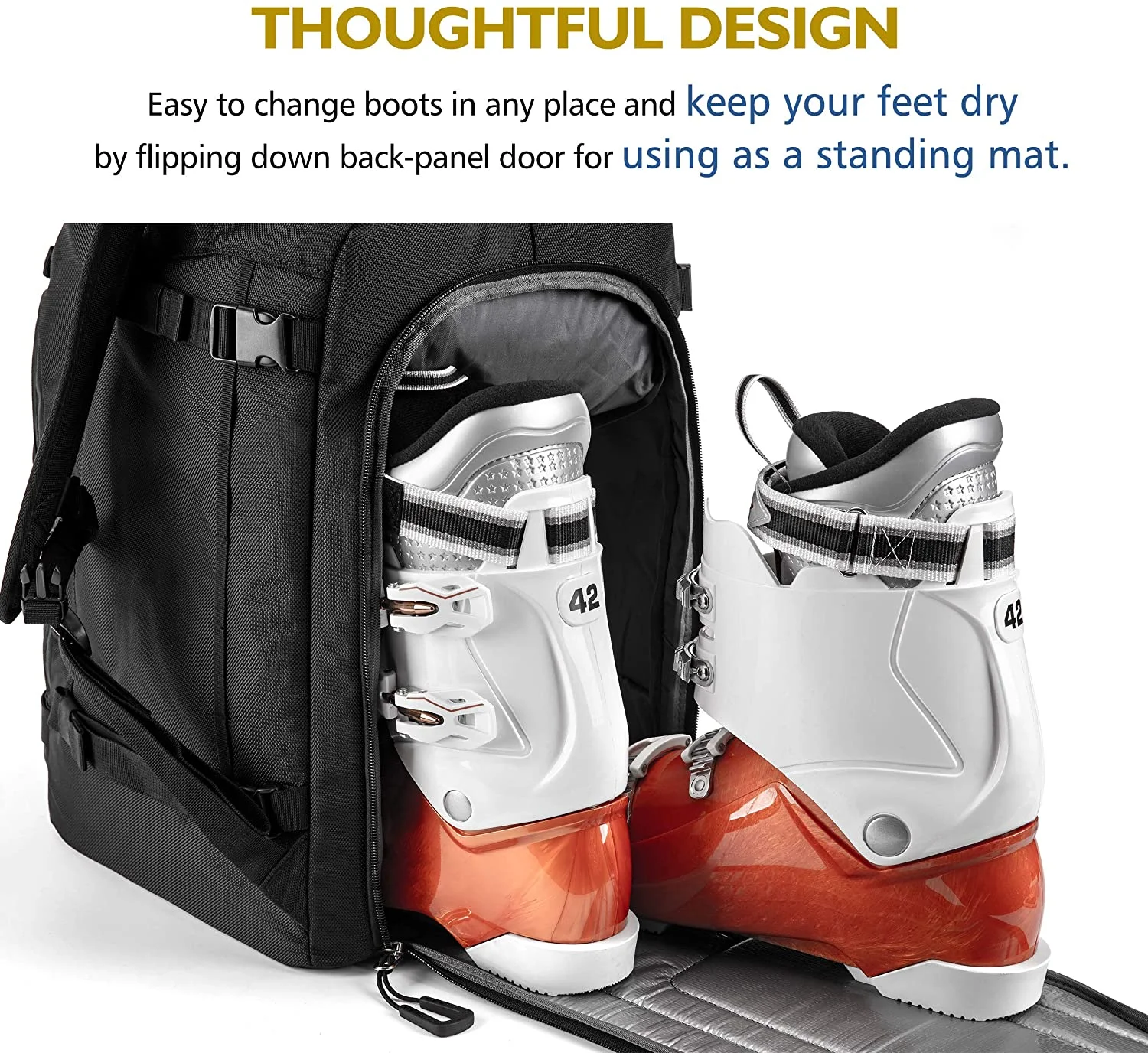 2021 Top Seller Ski Boots Ski Helmet Large Capacity Winter Sports Waterproof Skiing Shoes Backpack