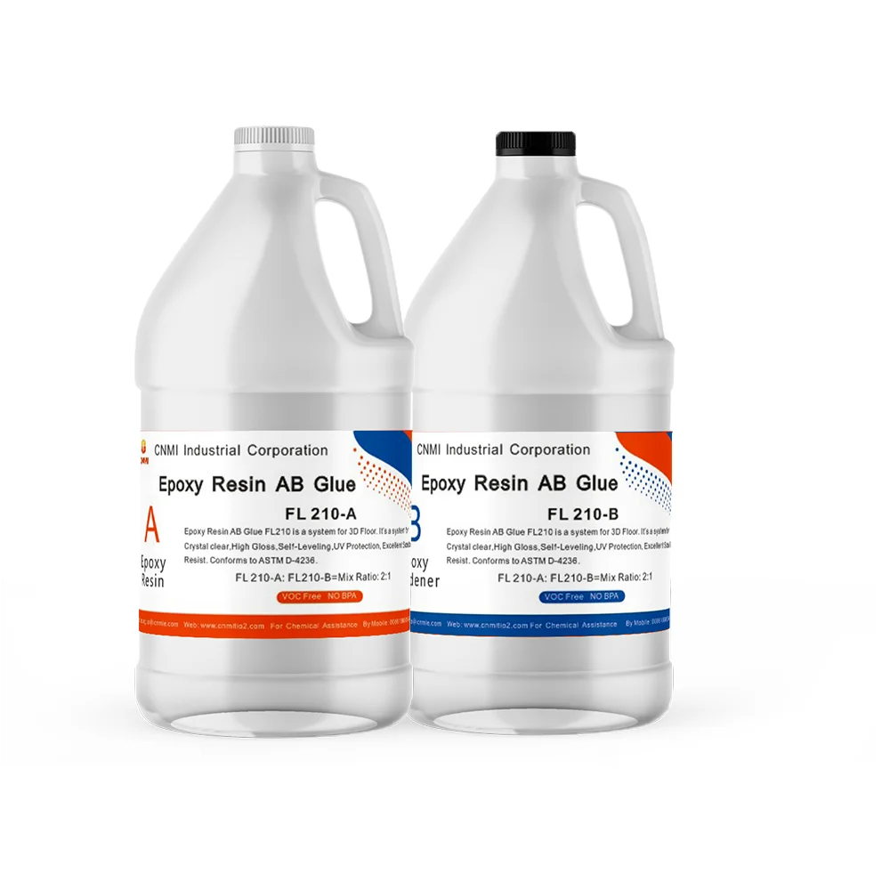 CNMI Epoxy Resin Adhesive 2 Part Resin Epoxy Kit FL210 2:1 AB Glue Liquid Floor Epoxy Resin for 3D Floor Scratch Resistant