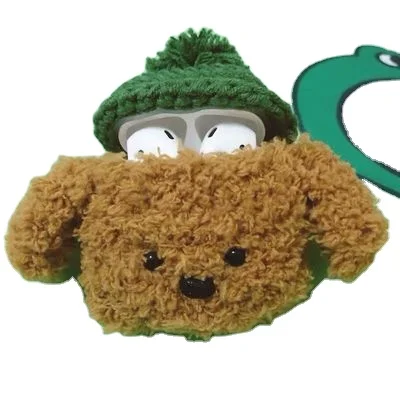 Apple earphone cover material package airpods wireless diy hand-knitted knitted rabbit bear cashmere gift cover headphones