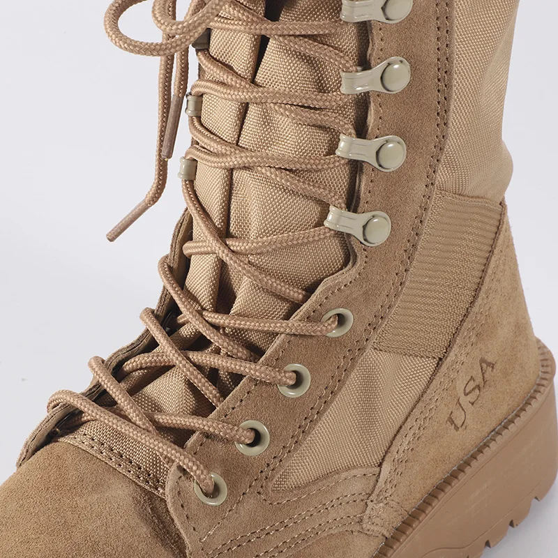 Lightweight Waterproof Black Green Desert High Shoes Leather Boots botas de combate Brown Hiking Outdoor Tactical Boots