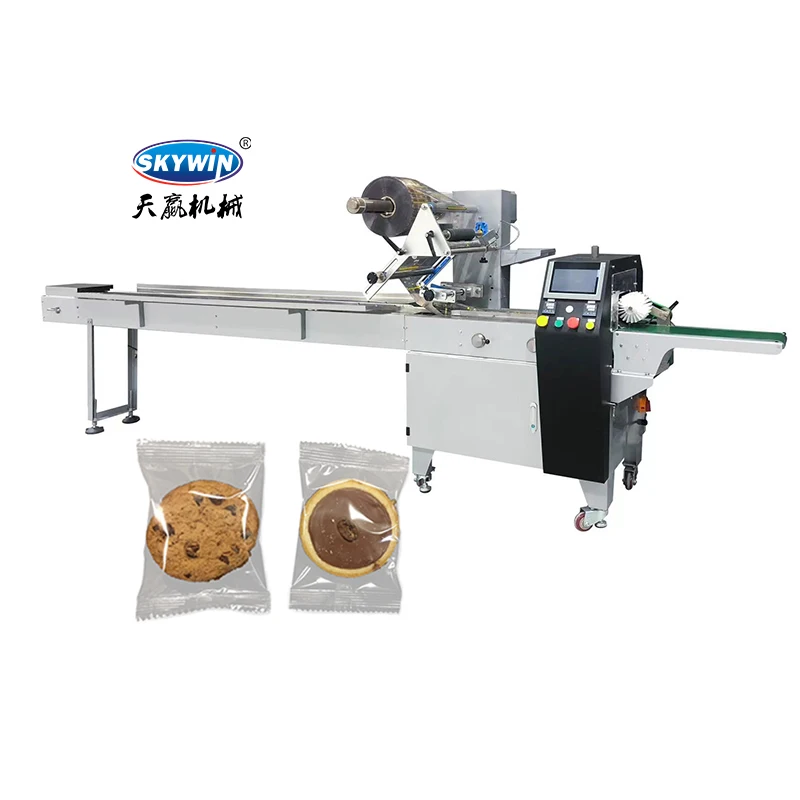 Automatic Horizontal Packaging Machine Flow Pillow Wrapping Packing Machine For Bakery Biscuit Cookie Bread