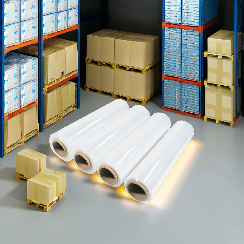 Top quality LLDPE raw material transparent stretch film with anti-puncture properties