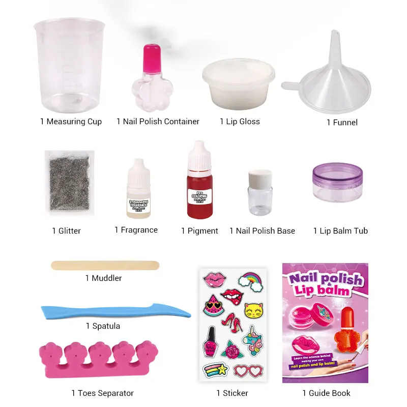 Custom Children Pretend Play Make Up Toy Portable Travel Case Cosmetics Kit Safe Kid Lipsticks Nail Polish Makeup Toys